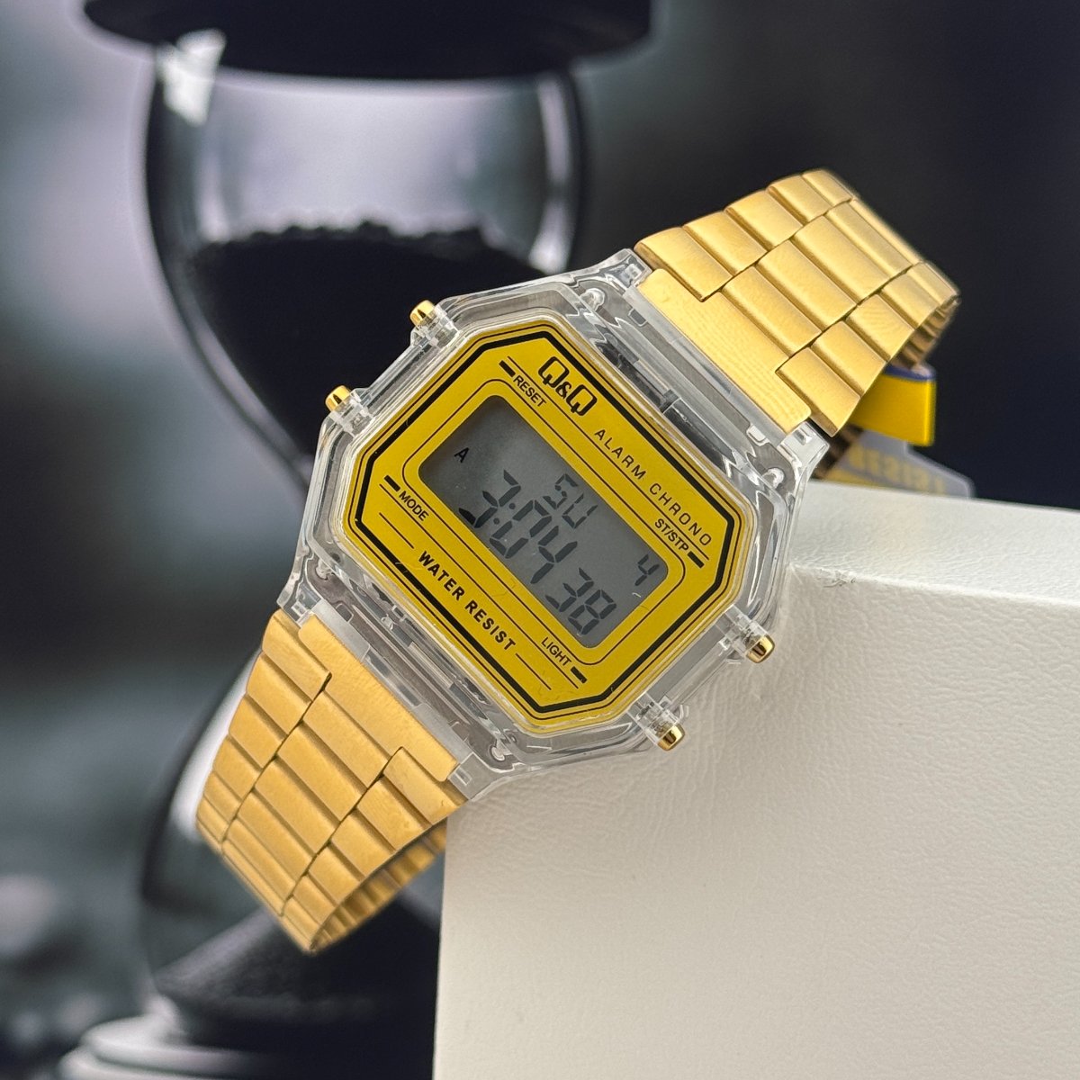 Q Q Retro Gold Digital Watch
