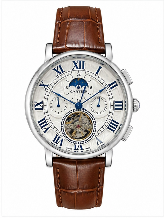 ساعة cartier رجالية جلد 452