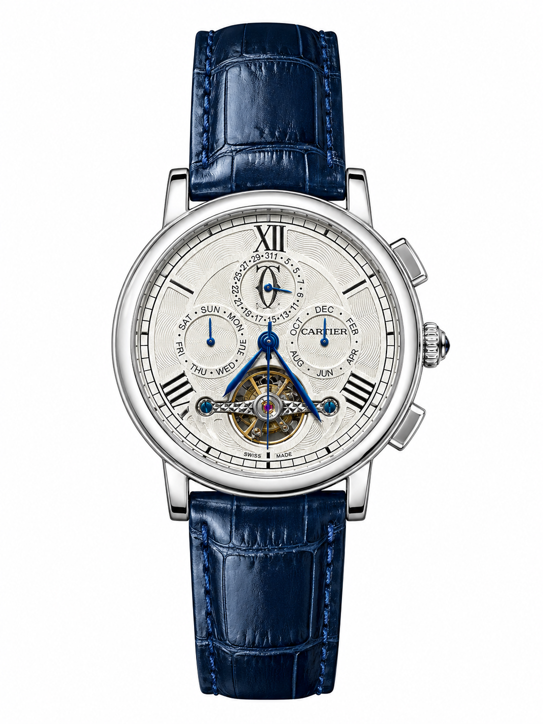 ساعة cartier رجالية جلد 655
