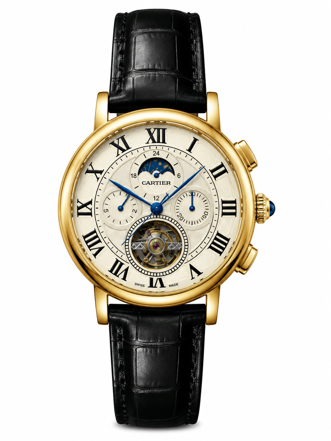 ساعة cartier رجالية جلد 565